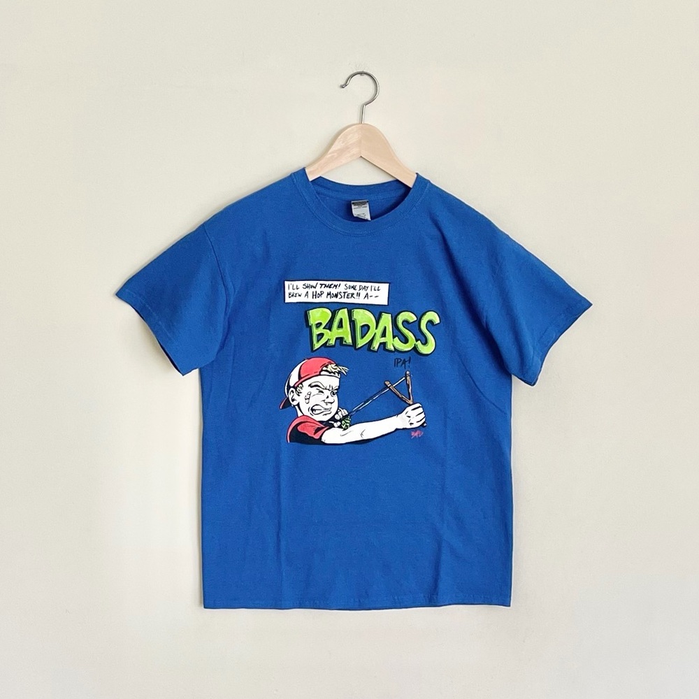 NEW Traders Brewing Company Badass IPA Indianapolis Graphic Blue T Shirt Adult M
